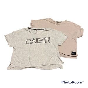 Calvin Klein performance cropped athletic T-shirts Size Medium X2